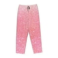 thumbnail image 4 of Haiem Sparkly Pink Glitter Women's Pajama Pants Ultra Lightweight Pjs Bottoms Sleepwear Bottom Pants With Pocket Drawstring-Large, 4 of 9