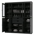 thumbnail image 2 of Palace Imports 100% Solid Wood Kitchen Pantry Storage Cabinet with Glass Doors, Adjustable Shelves and 2-Drawers, Black, 2 of 6