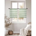 thumbnail image 3 of Sage Linen Stripes Sheer Curtains for Living Room Bedroom, Vintage Country Light Filtering Sheer Curtains, Rod Pocket Voile Window Drapes, 2 Panels Set 52"x 54", 3 of 7