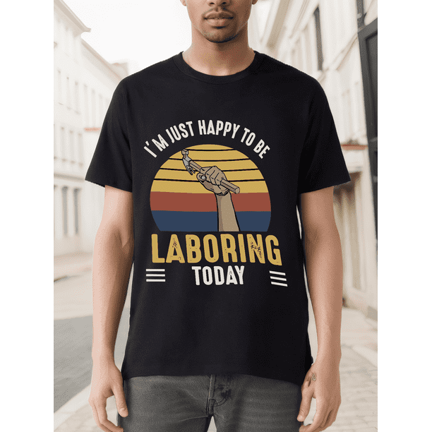 Camiseta "Estoy feliz de estar trabajando hoy", camiseta "Feliz día del trabajo", camiseta de trabajador, camiseta de trabajador, camiseta de empleado, camiseta de trabajador laboral