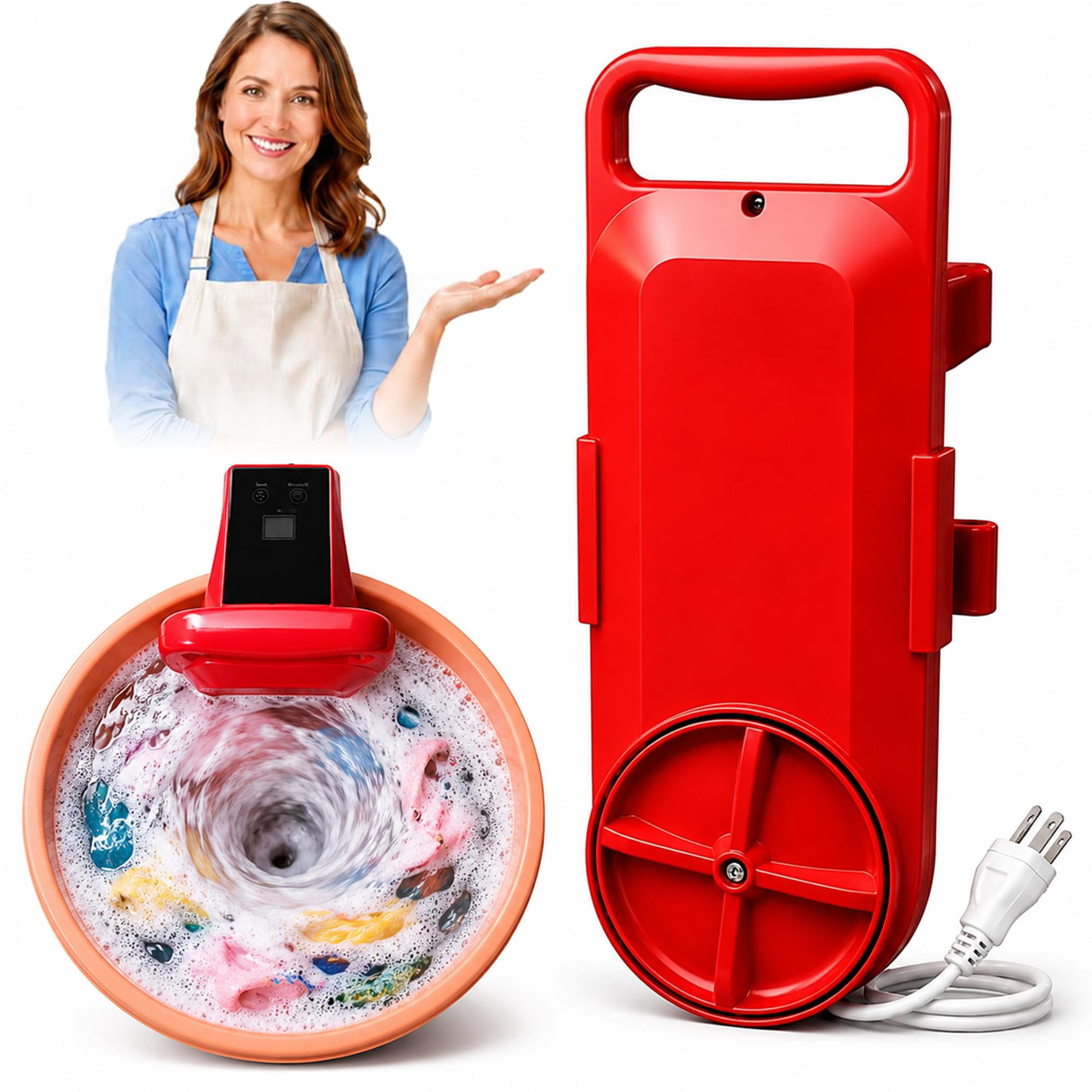 Portable Bucket Washing Machine, Mini Washer for 5 Gallon Buckets with Timer and Reversible Agitation