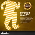 thumbnail image 4 of Elowel Pajama Set for Women and Men 2 Pack 100% Cotton Adult PJs Yellow and White Stripe Size XL, 4 of 7