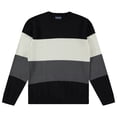 thumbnail image 2 of Sezzit Boys 100% Cotton Crewneck Sweater Soft Knit Pullover for Fall and Winter Long Sleeve Warm Knit - Black Stripes - Size 4, 2 of 7