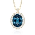 thumbnail image 3 of Rosec Jewels London Blue Topaz Pendant Necklace with Chain - 2.5 Ct - Blue Topaz Diamond Necklace - Ready to Gift, 10K Yellow Gold, 3 of 7