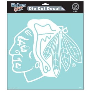 Autocollant Découpé Chicago Blackhawks - 8"x8" Blanc