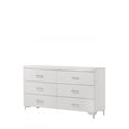 thumbnail image 2 of HomeRoots 486523 29 x 58 x 16 in. White Solid Wood Six Drawers Double Dresser, 2 of 5