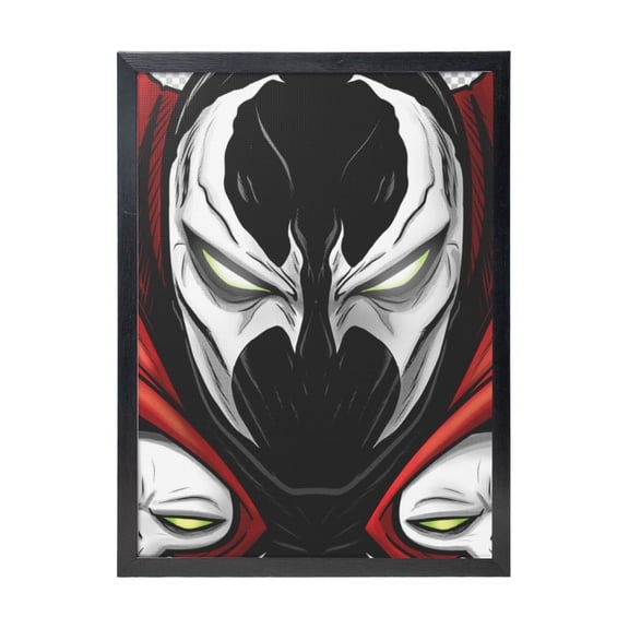 Spawn Mask Black Framed Canvas Wall Art Fashion Decor, 12x16in Wall Decor For Living Room, Bedroom, Office