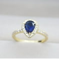 thumbnail image 2 of Sapphire Ring, 925 Sapphire Ring, Pear Cut Sapphire Ring, Halo Ring, September Birthstone, Bridal Ring, Anniversary Gift For Women, 2 of 3