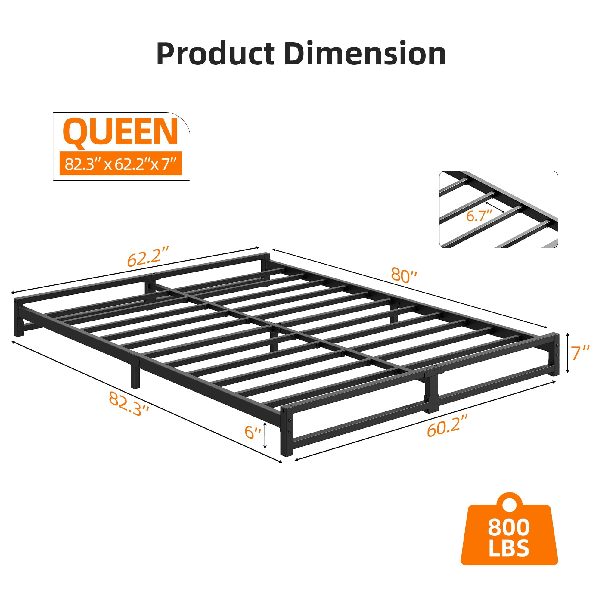 TROPOW Full Size Bed Frame,Metal Platform Bed Frame with Steel Slats Support, Mattress Foundation, Easy Assembly, No Box Spring Needed, Black