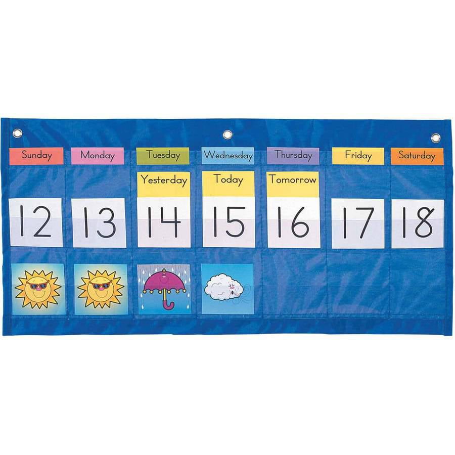 CarsonDellosa Weather Calendar Chart, 25 X 123/4 in, Weekly, Blue