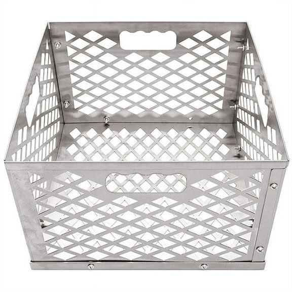 Silver 5279338P04 Stainless Steel Offset Smoker Charcoal Firebox Basket, Basket