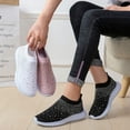 thumbnail image 5 of AngryMonkey Women's Rhinestones Mesh Sport Slip-on Shoes,anti slip Good Arch Breathable Lightweight Casual Sock Sneaker Nurse Shoes, 5 of 15
