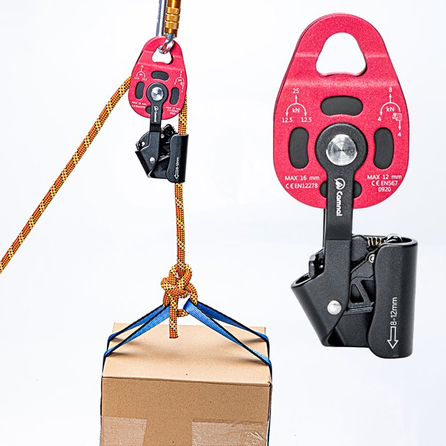 Lifting Pulley Polished Wear-resistant Ball Bearing Strong Load Portable Air Conditioning Installation Aviation Aluminum Heavy Duty Climbing Rescue Pulley for Outdoor