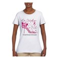 thumbnail image 2 of Wild Bobby In October We Wear Pink Diamond Heel Breast Cancer Awareness Women Graphic Tee, White, X-Large, 2 of 6
