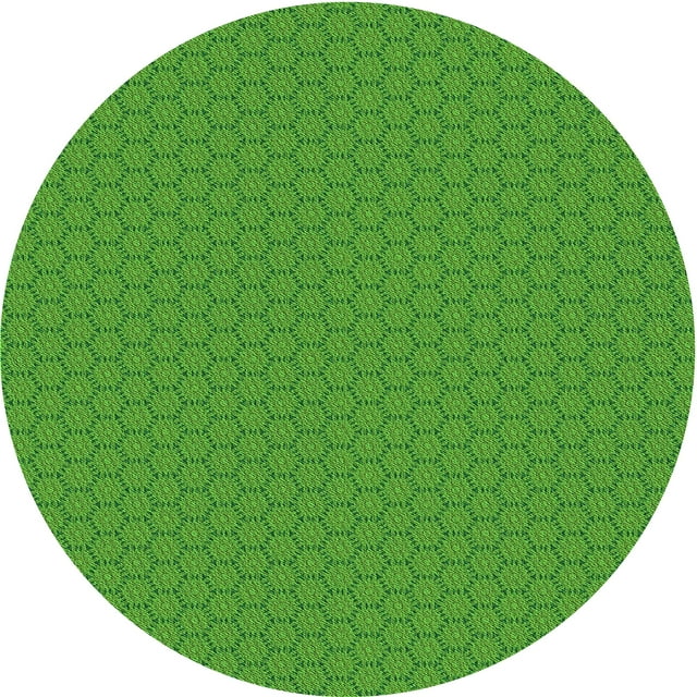 Ahgly Company Tapis Intérieurs Ronds Vert de Style Transitionnel, Lavables à la Machine, 8 Pieds Rond