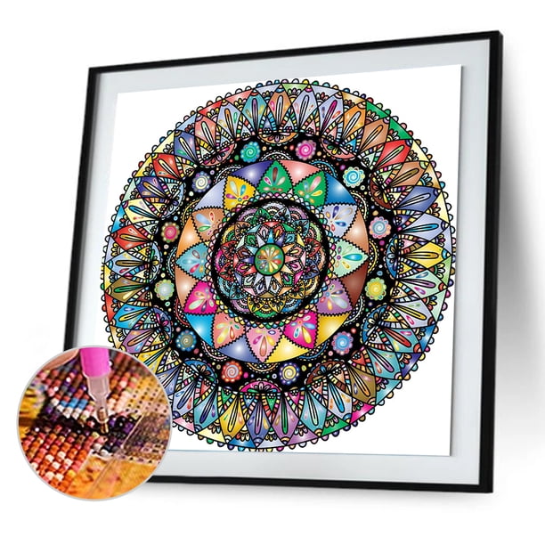 Cuadros Decorativos 5D bricolaje taladro redondo completo diamante pintura círculo patrón abstracto (A3012) Likrtyny embutido en tela