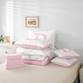 thumbnail image 4 of Erosebridal Girly Fairly Bedding Sets Queen Size, Romantic Initial D Comforter Sets with Sheets, Kawaii Pink Bowknot, Reversible 7pcs, 4 of 5