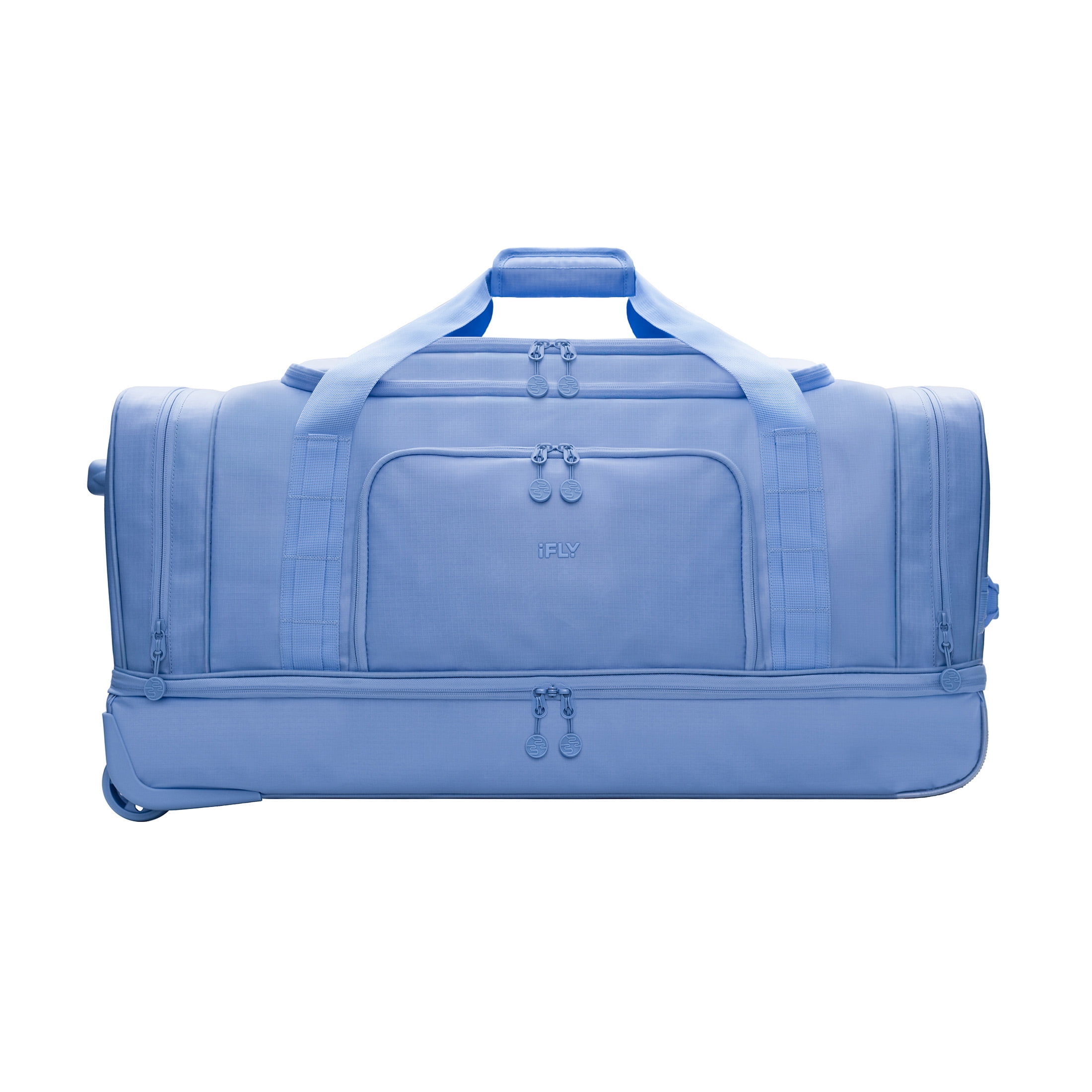 iFLY Sac de Voyage à Roulettes 30" avec Compartiment Inférieur – Grand Duffel, Bleu Givré