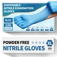 thumbnail image 1 of Guantes de examen de nitrilo Medguy, 4,5 mil, 100 unidades, azules, XL, 1 of 9