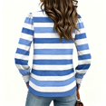 thumbnail image 6 of Stralyhd Womens Striped Long Sleeve Shirts Fall Outfits Trendy Crewneck Button Cuffs Tops Puff Sleeve Fashion Clothing White M, 6 of 6