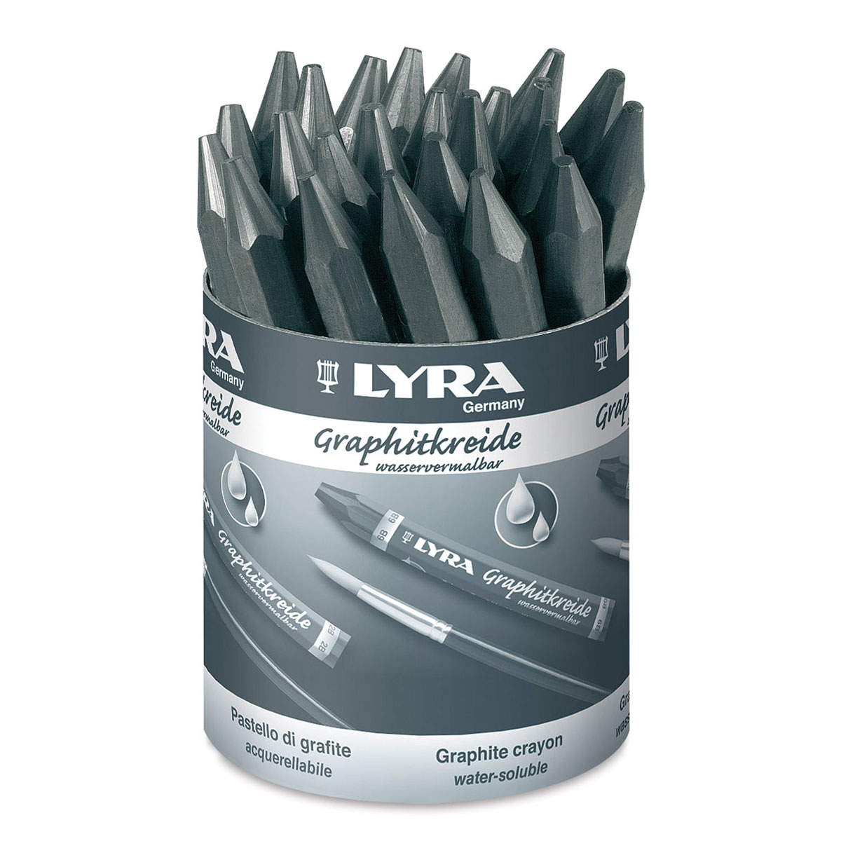 Rembrandt Water Soluble Graphite Crayons, Assorted, Set of 24