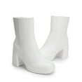 thumbnail image 3 of Women's Platform Ankle Boots Chunky High Heel Square Toe Gogo Booties Side Zipper Party Dress Shoes Comfortable, 3 of 7