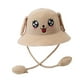 thumbnail image 5 of Sombrero de paja con visera y orejas de conejo, ideal para viajes al aire libre, vacaciones y para mujer. Caqui, 5 of 9