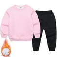 thumbnail image 3 of Athletic Clothes Sets Long Sleeve Solid Crewneck Pink Loose Fashion Sweatshirts Jogging Pants 2 Pcs Fall Clothes Boys Clothes 6-7 Years Boys Girls Fashion, 3 of 3