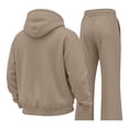 thumbnail image 4 of Hearthz Mens Sweatsuits 2 Piece Set Zip Up Athletic Jacket and Sweatpants Fall Winter Athletic Sweatsuits Men 2 Piece Outfit Khaki M, 4 of 6
