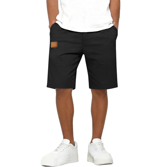 Tdoqot Boys Trendy Cargo Shorts- Relaxed Fit Casual Elastic Waist Stretch Kids Summer Shorts Black Size 10-12