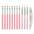 thumbnail image 1 of Juego de 12 brochas para uñas rosadas Gel Ombre Gradient Nail Labymos  Natural, 1 of 7