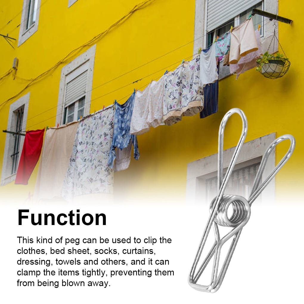 SHAIDOJIO Lot de 30 pinces à linge antidérapantes en acier inoxydable pour vêtements, artisanat, serviette de plage, chaussettes, tissu, joint alimentaire, photos