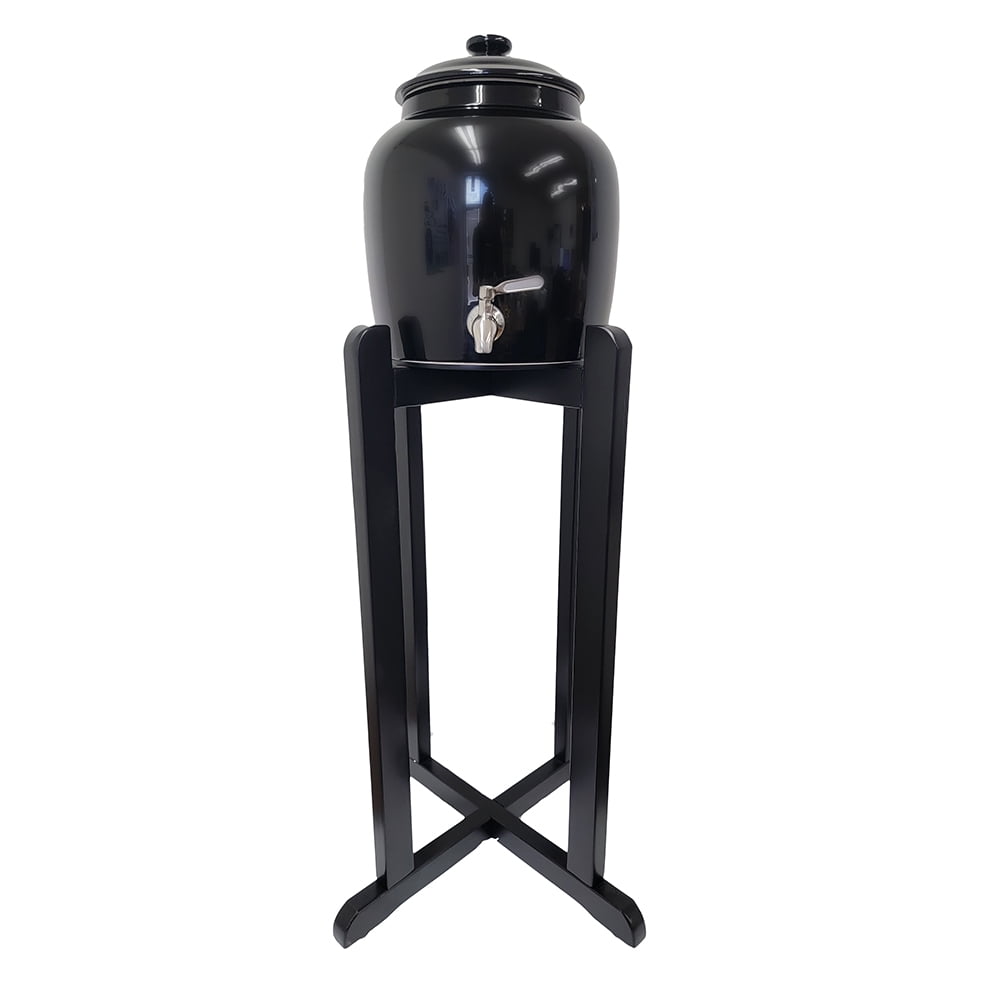 Porcelain Ceramic Water Dispenser Crock Set With Stainless Steel Faucet