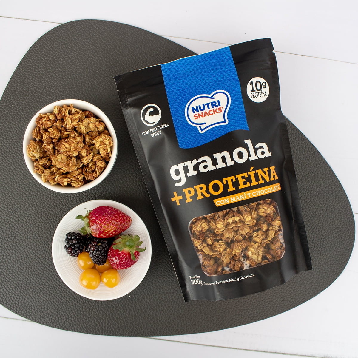 Nutrisnacks Granola + Protein with Chocolate and Peanuts, 10.6 oz. Resealable Bag