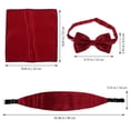 thumbnail image 3 of 1 Set Men Decorative Cummerbund Bow Tie Handkerchief for Parties Weddings Proms, 3 of 9
