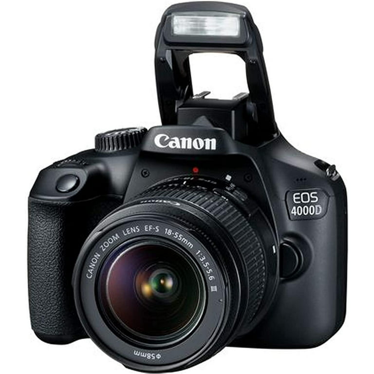 Canon EOS Rebel T100 (EOS 4000D) DSLR Camera w/EF-S 18-55mm F/3.5-5.6 Zoom  Lens + 64GB Memory Card, Case, Hood, Grip-Pod, Filter Professional Photo