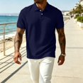 thumbnail image 6 of Rvwovn Men's Jacquard Button Up Shirt – Short Sleeve Knit Business Casual Collared Top, 6 of 7