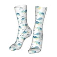 thumbnail image 6 of Bingfone Sea Turtle Prirnt Women's Men's Fun Pattern and Solid Crew Socks-1 Pair Pack-Cool & Classic Novelty Design Gifts, 6 of 7