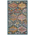 thumbnail image 4 of SAFAVIEH Madison Britton Geometric Floral Area Rug, Blue/Orange, 6' x 9', 4 of 11