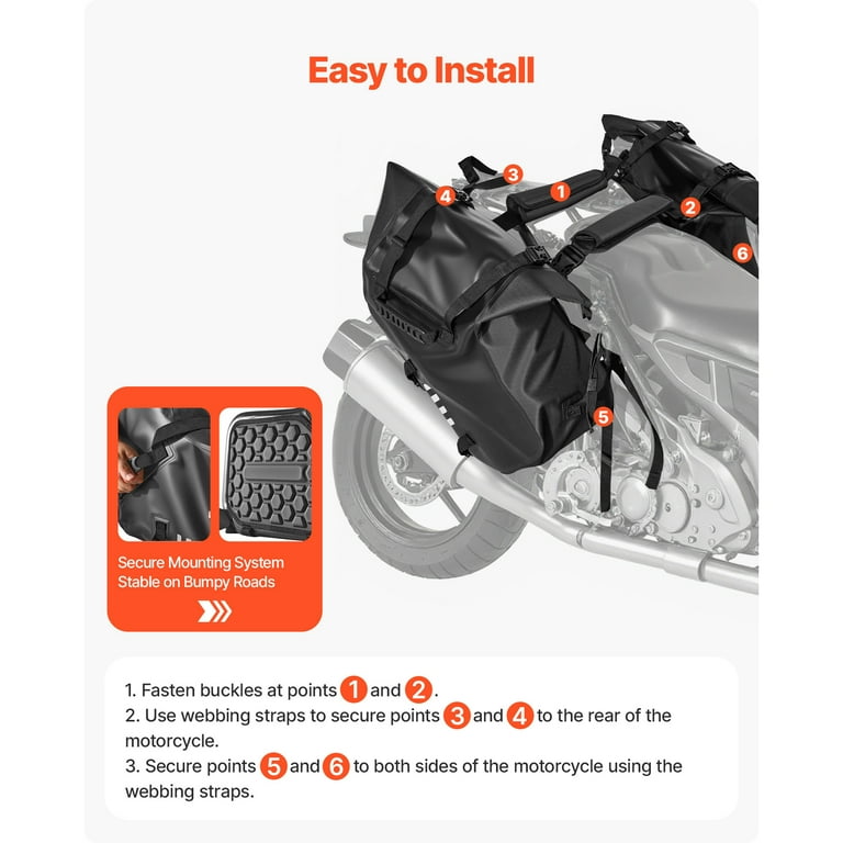 KFFKFF NMXQ006 Motorcycle Saddlebags with 28 L capacity Side Bags