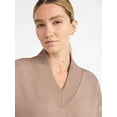 thumbnail image 4 of Scoop Women's and Women's Plus New Scubaknit V Neck Sweatshirt, Sizes XS-4X, 4 of 5