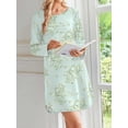 thumbnail image 3 of KISSGAL 2 Pack Nightgowns for Women Long Sleeve Nightshirts Soft Crew Neck Pajamas Dress Sleepwear , Floral Printed, S-XXXL, 3 of 7