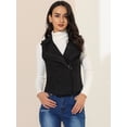 thumbnail image 2 of Chaleco de gamuza sintética para mujer, chaqueta de motorista sin mangas informal Negro L, 2 of 6