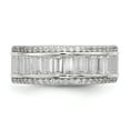 thumbnail image 3 of 925 Sterling Silver Baguette Round Cubic Zirconia Cz Eternity Ring, 3 of 7
