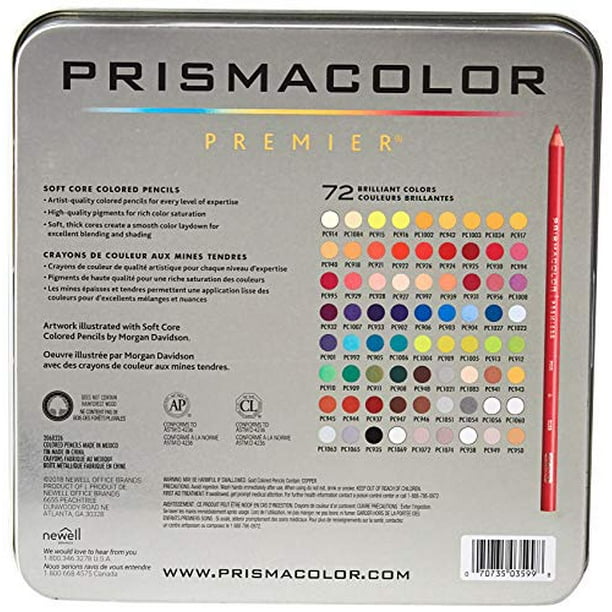 Prismacolor Premier Colored Pencils, Soft Core, 72 Pack