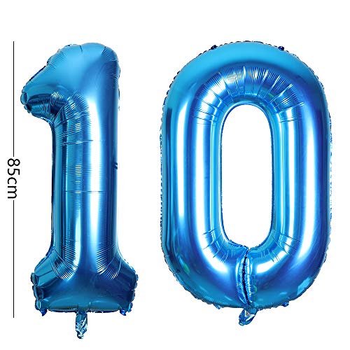 Smarcy Globo jumbo número 10, 40 pulgadas, globos de helio, para decoración de fiesta de c Smarcy Smarcy