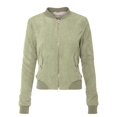 thumbnail image 5 of Made by Olivia Women's Casual Faux Suede/ Corduroy Ribbed Hem Zip Up Bomber Short Jacket, 5 of 7