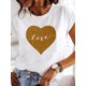 thumbnail image 5 of Blusa Yzk de manga corta con cuello redondo para mujer, camiseta informal con estampado de amor, transpirable, fresca, bonita, para verano, 2024, 5 of 5