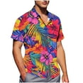 thumbnail image 2 of JXMVOJ Lightweight Non-Shrink Fade-Resistant Men's Casual Print Short Sleeve Button-Up Shirt, Summer Outdoor Casual Daily Wear, Unisex Turndown Collar Floral Blouse, 2 of 6