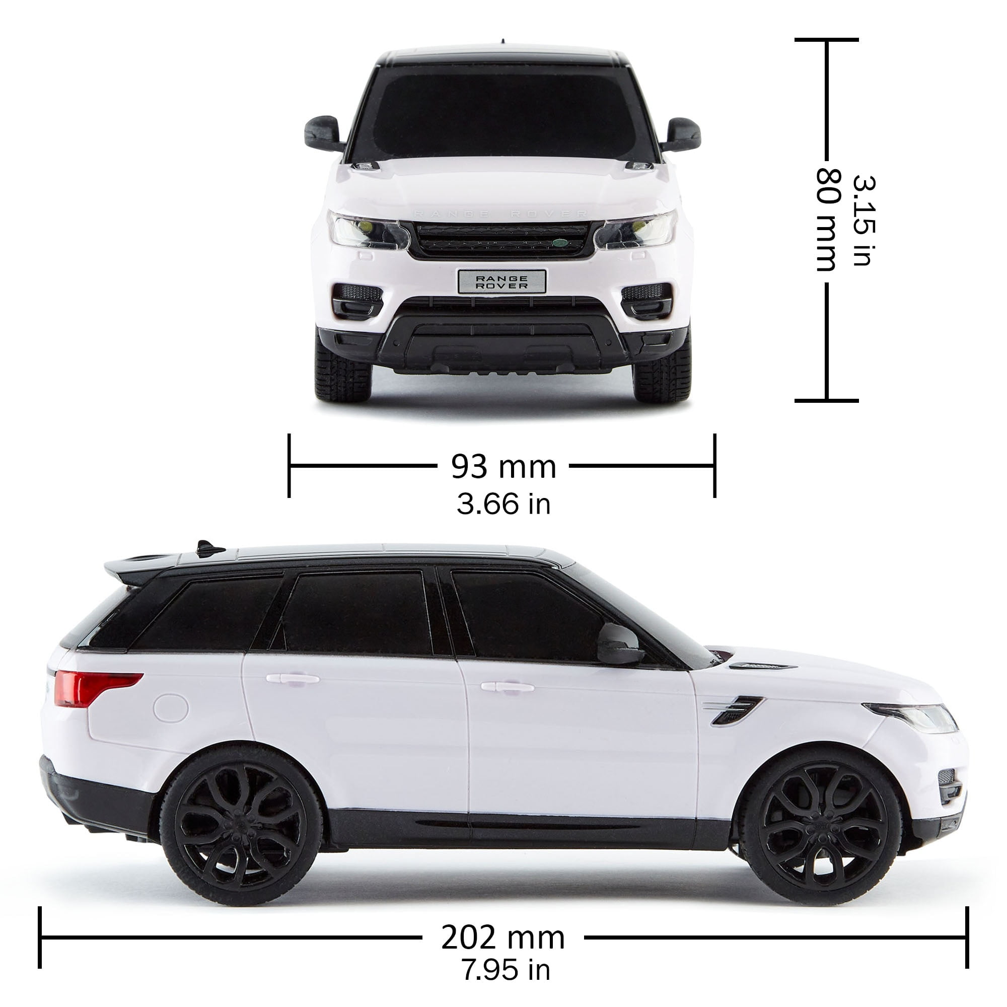 CMJ RC Cars: Range Rover - White - 1:24 Scale, Remote Control Radio SUV Vehicle, 2.4 Ghz, LED Headlights, Indoor-Outdoor Racing Toy, Licensed Model